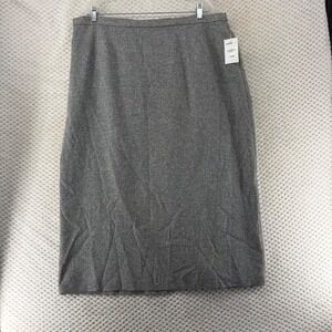 Maggie Barnes Skirt Women's 22W Gray Tweed Pencil Elastic Waist Knee Length NWT